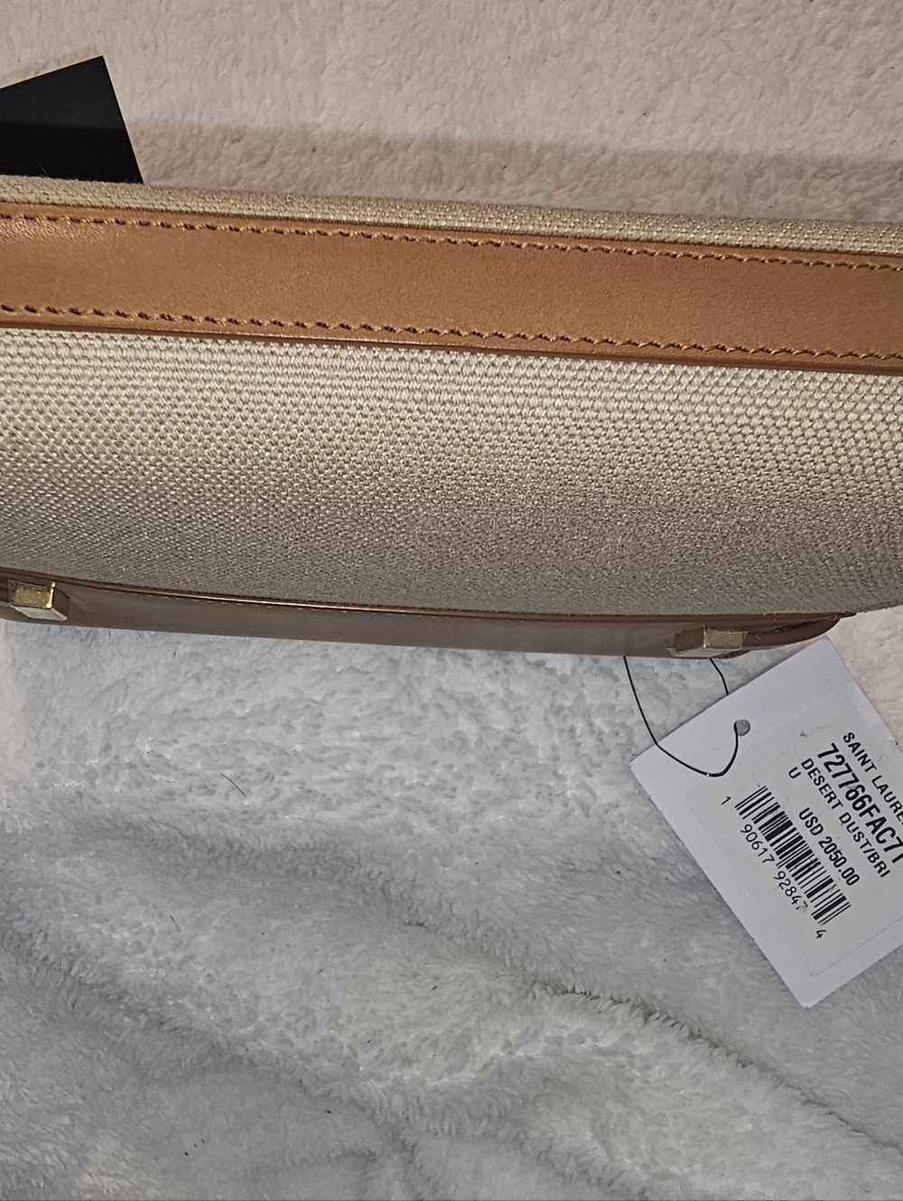 Saint Laurent Manhattan Canvas and Leather Mini Crossbody Bag. - Picture 11 of 16